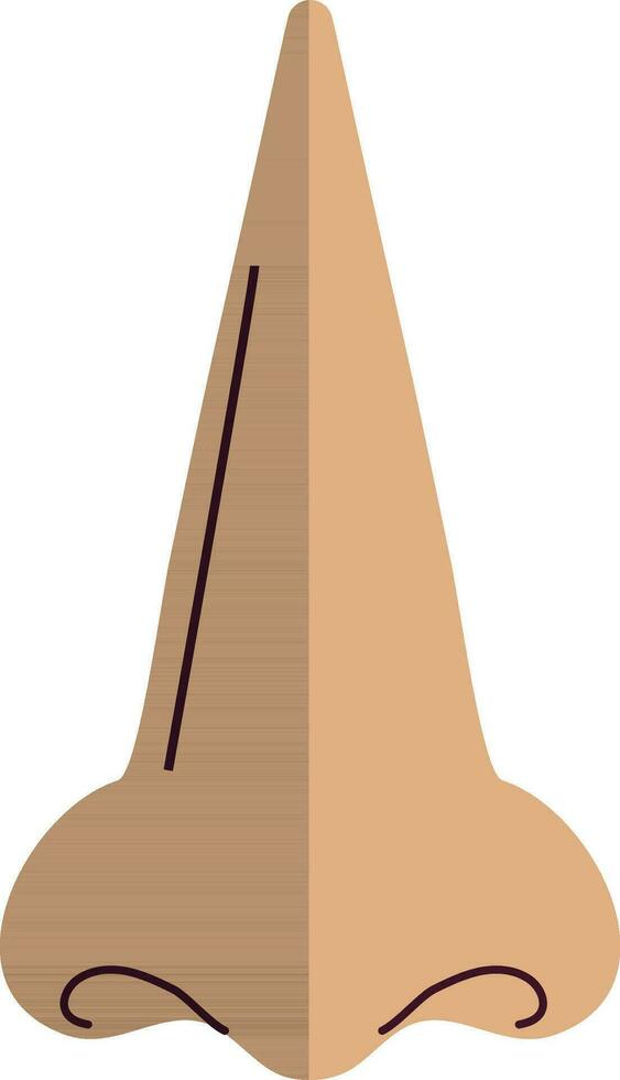Nose icon in color with half shadow for human body. vector