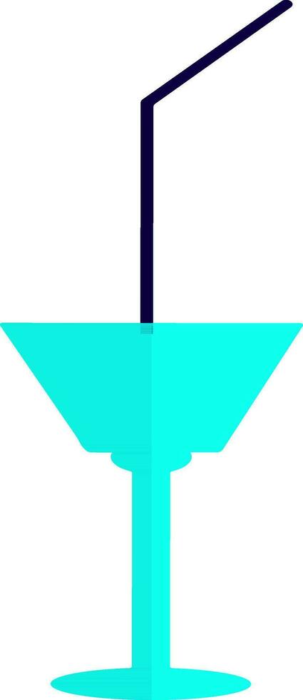 Cocktail glass icon with pipe for luxury concept. vector