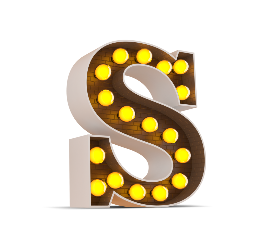 3d alphabet with light bulb. png