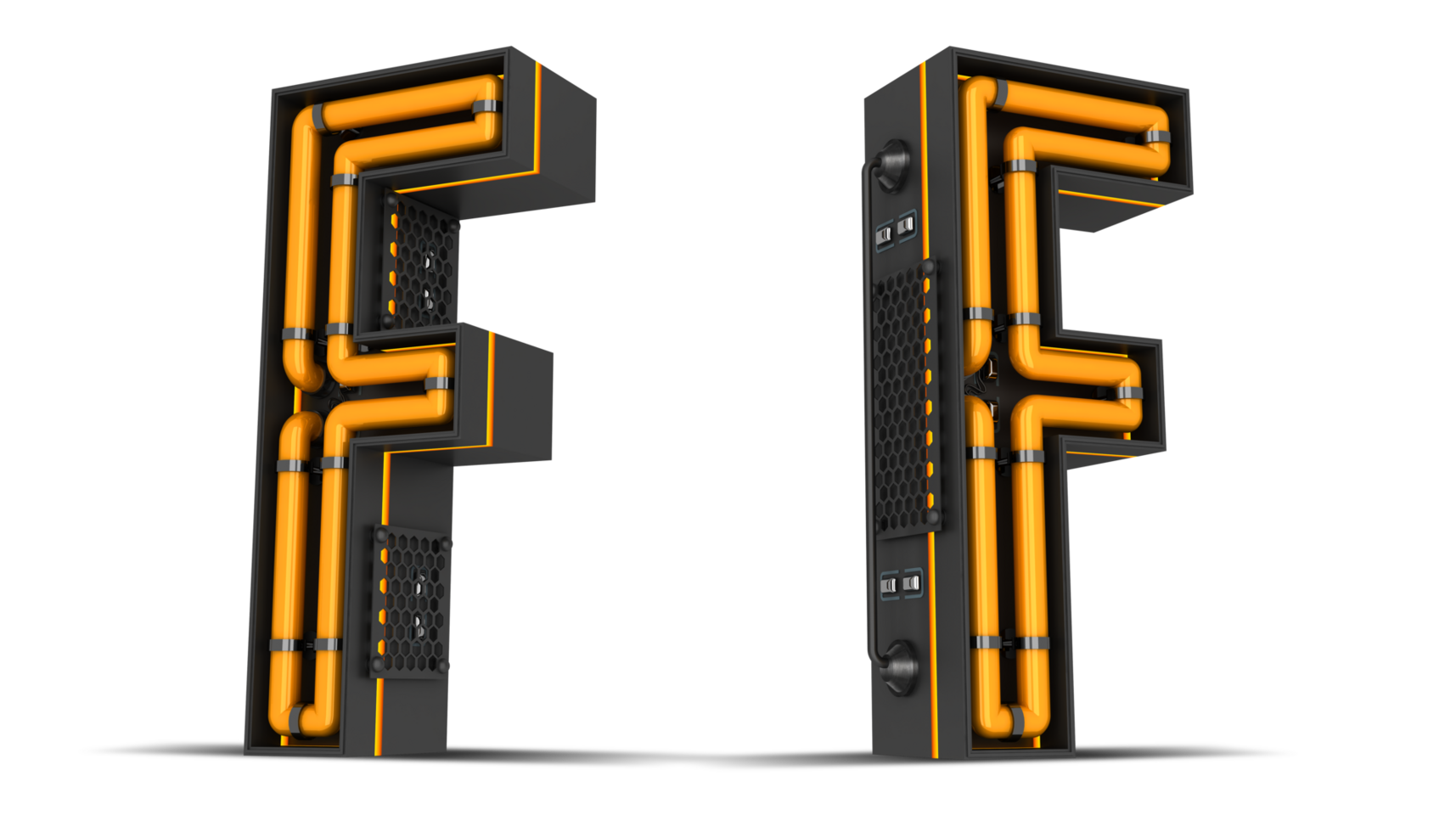 Alphabet Neon light 3d rendering illustration png