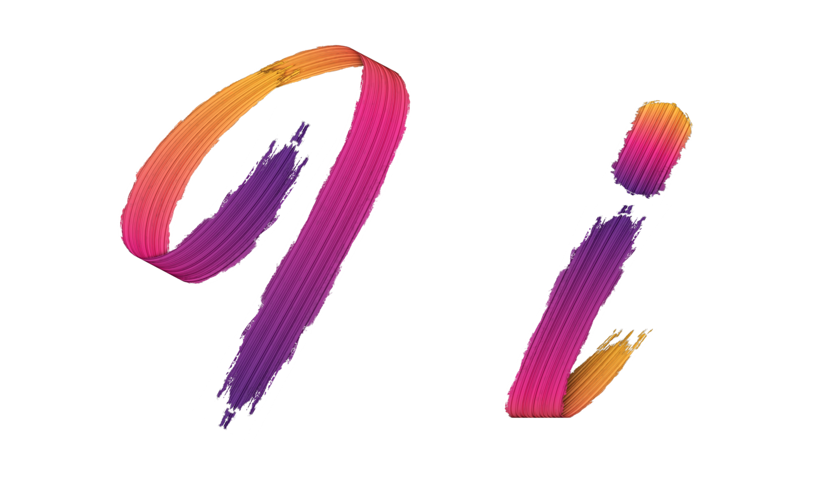3d alphabet calligraphy oil paint style, 3d rendering png
