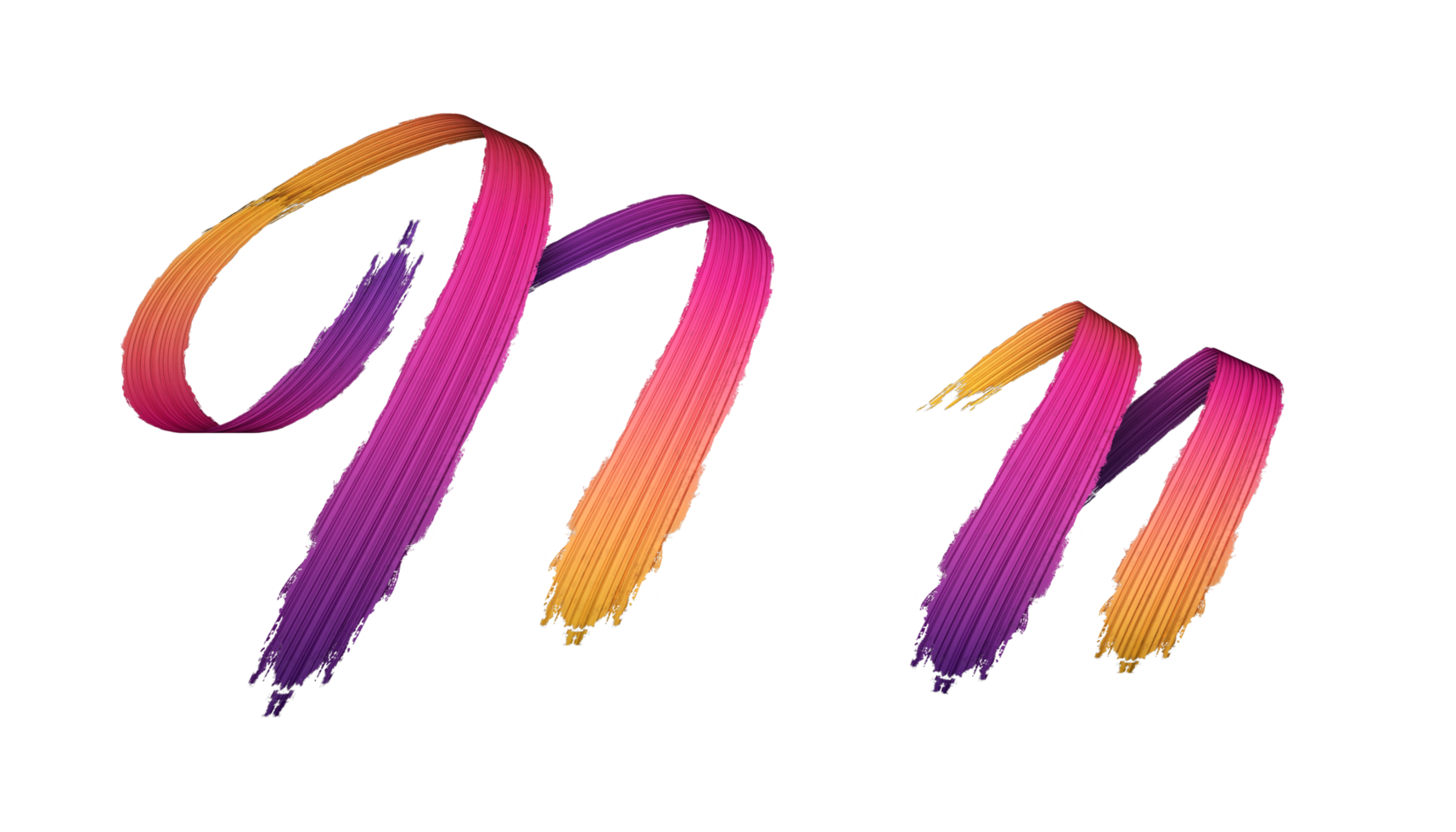 3d alphabet calligraphy oil paint style, 3d rendering png