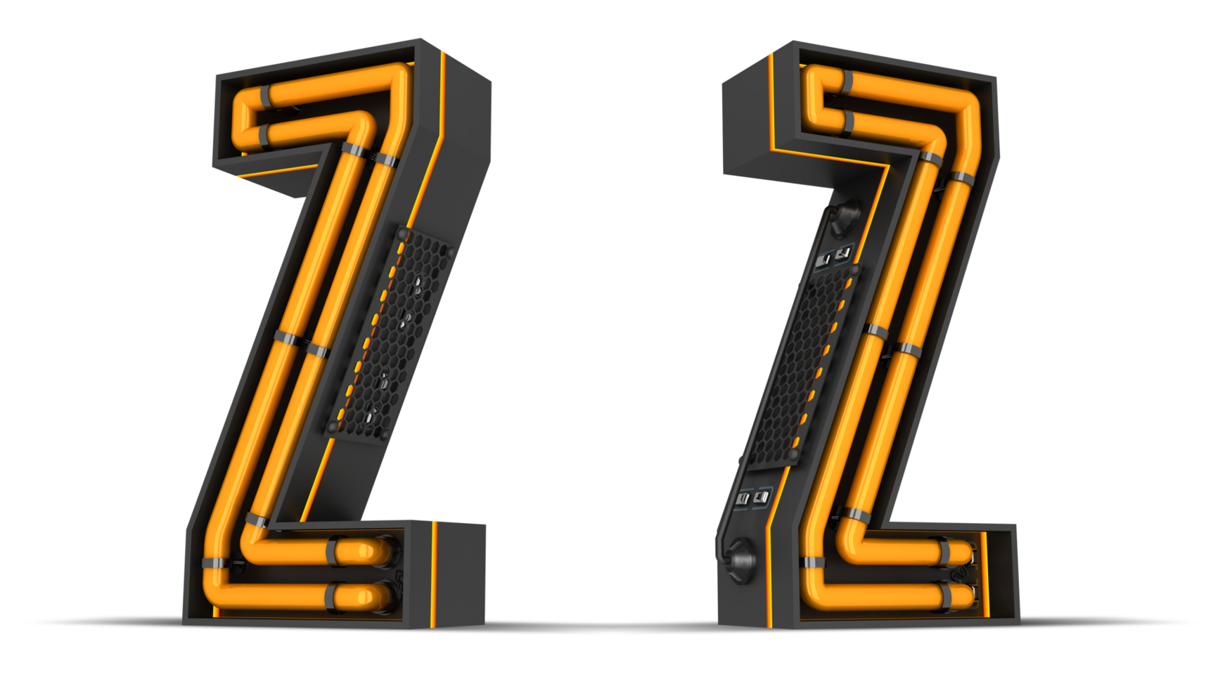 Alphabet Neon light 3d rendering illustration png