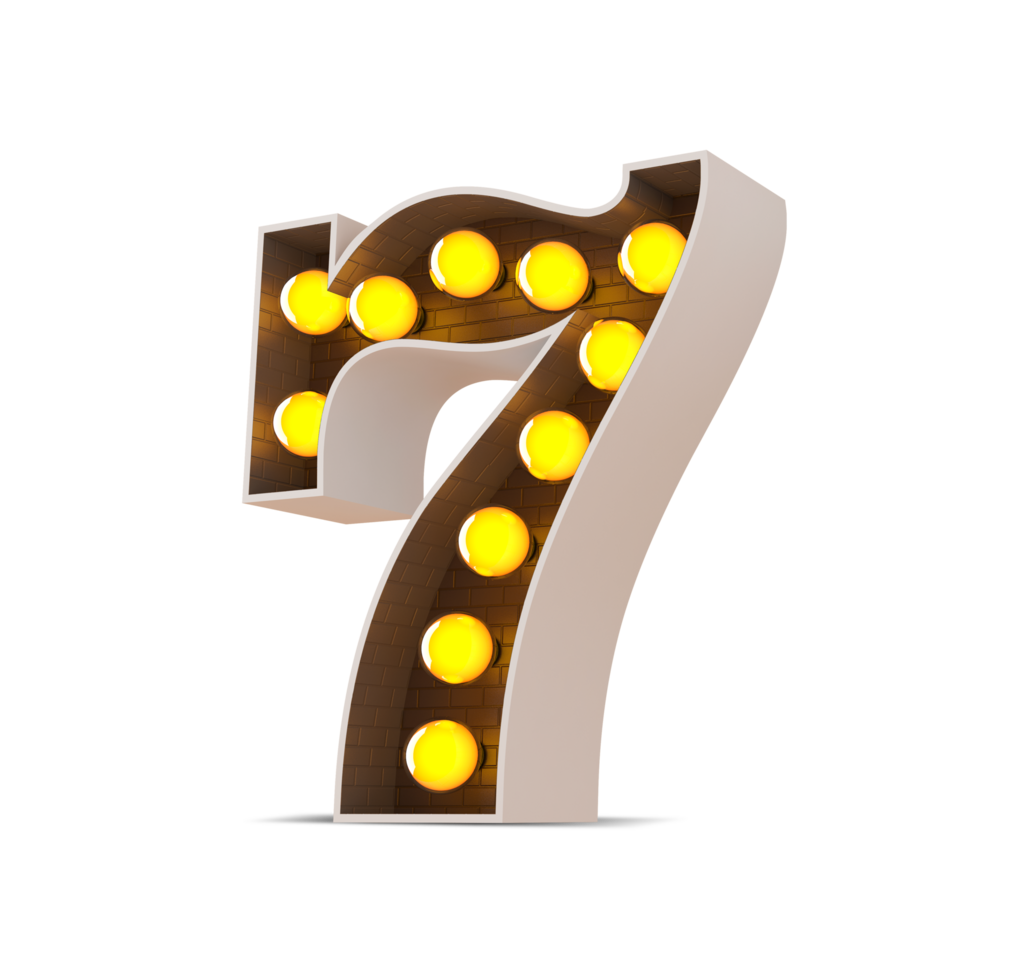 3d number with light bulb, 3d rendering png