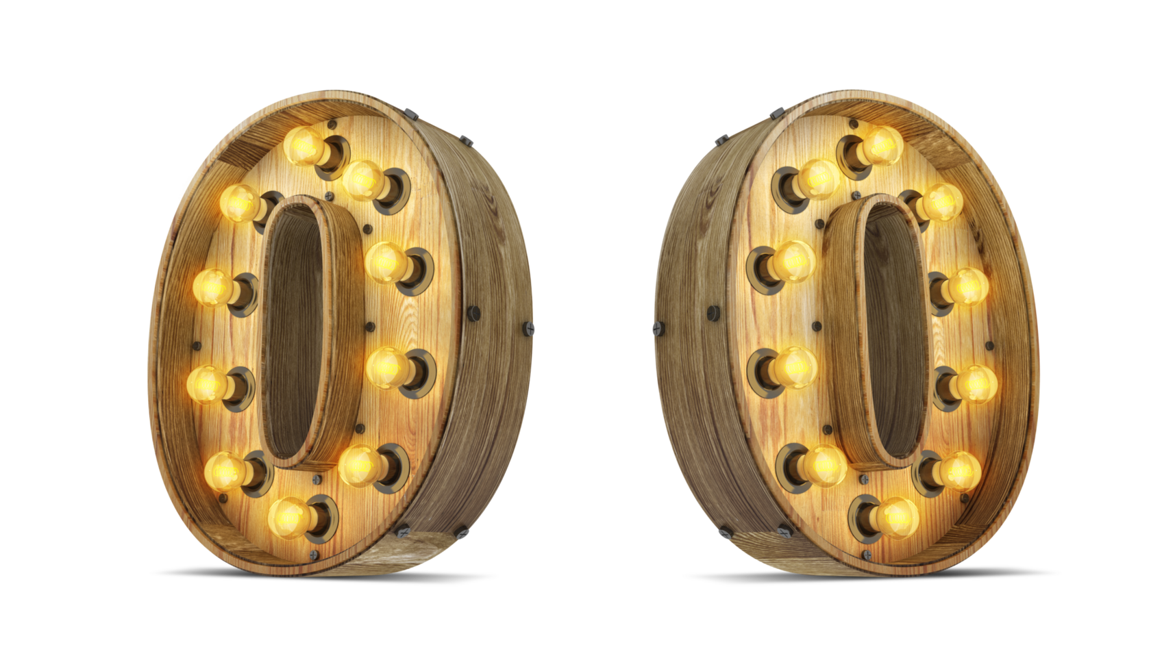 Wood number with light bulb. png