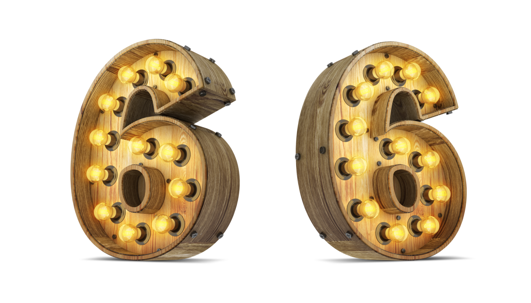 Wood number with light bulb. png