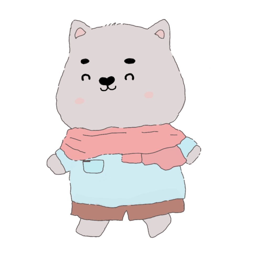 Cute cat cartoon animal. png