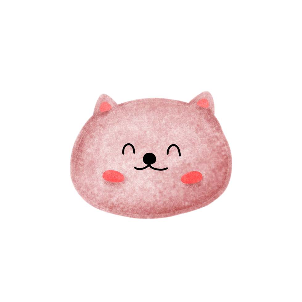 Cute cat face cartoon pet. png