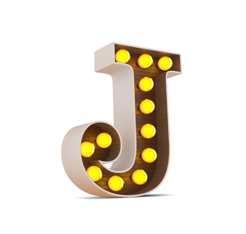 3d alphabet with light bulb. png