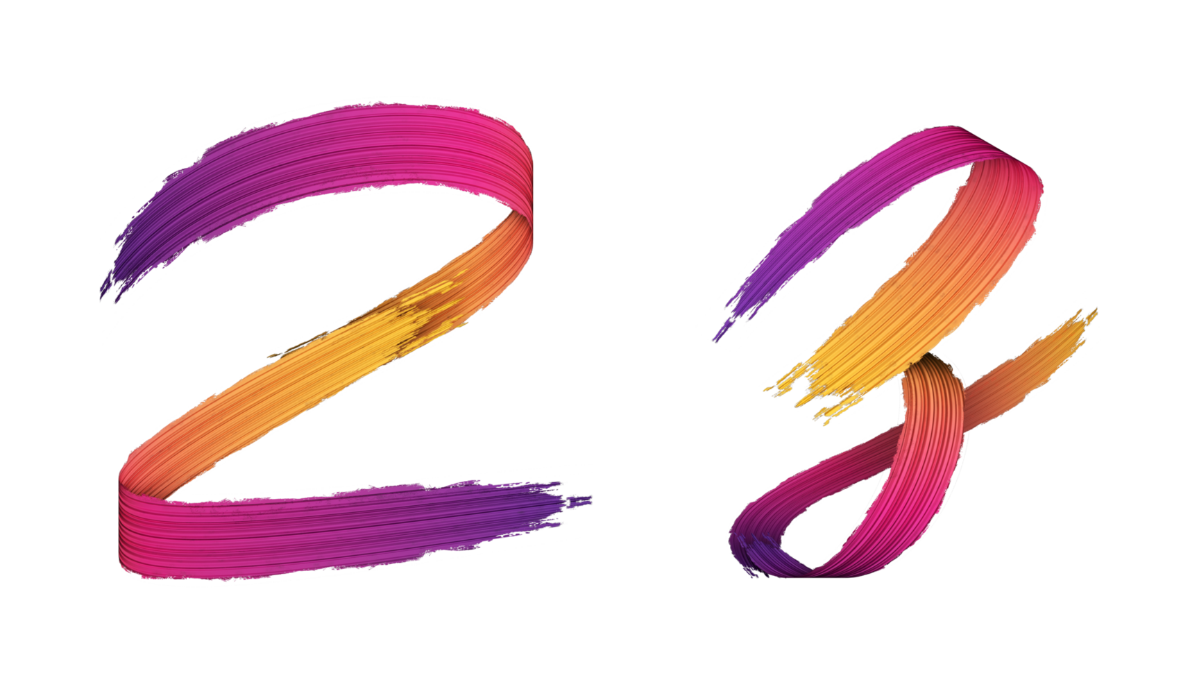 3d alphabet calligraphy oil paint style, 3d rendering png