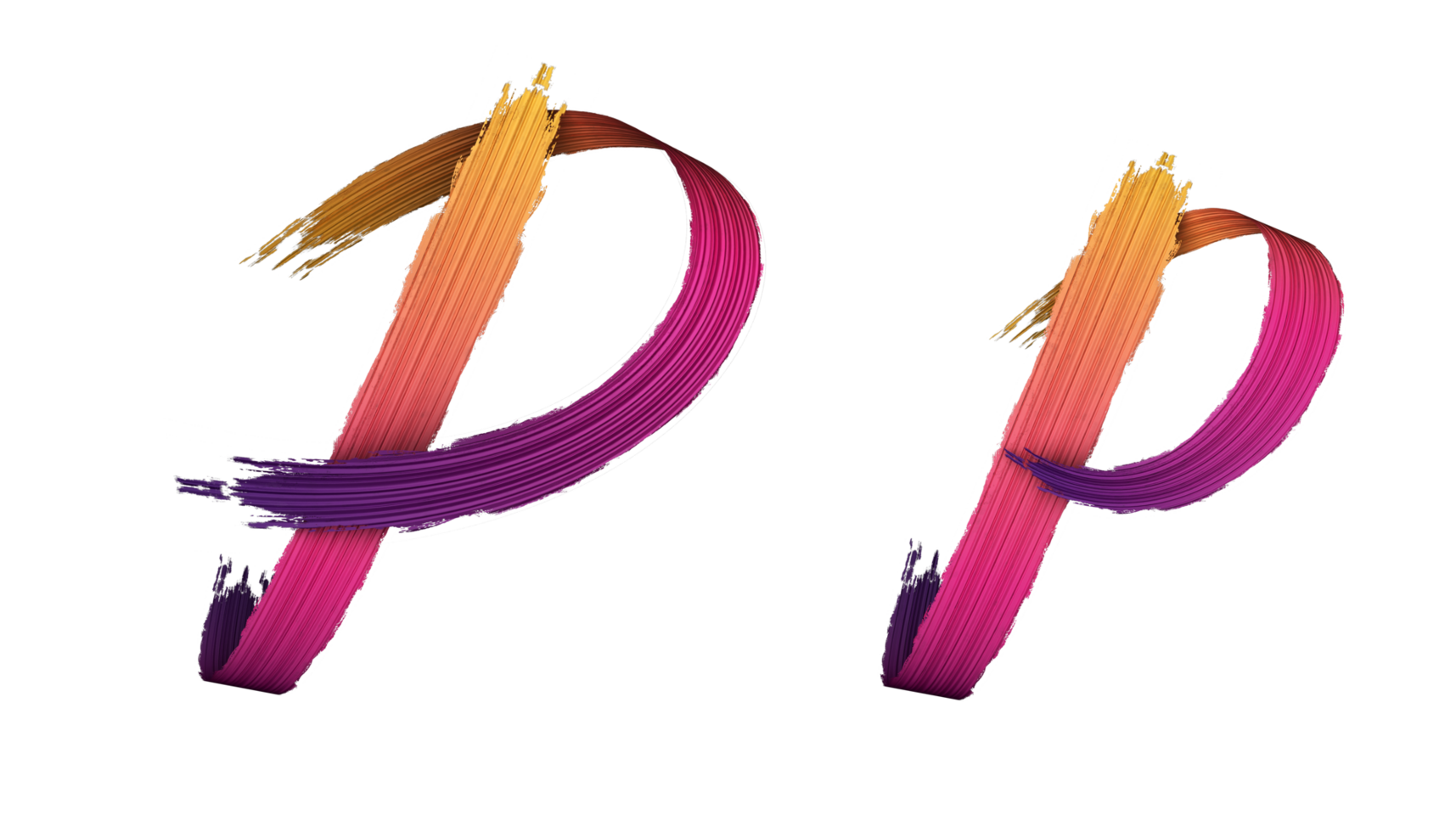 3d alphabet calligraphy oil paint style, 3d rendering png