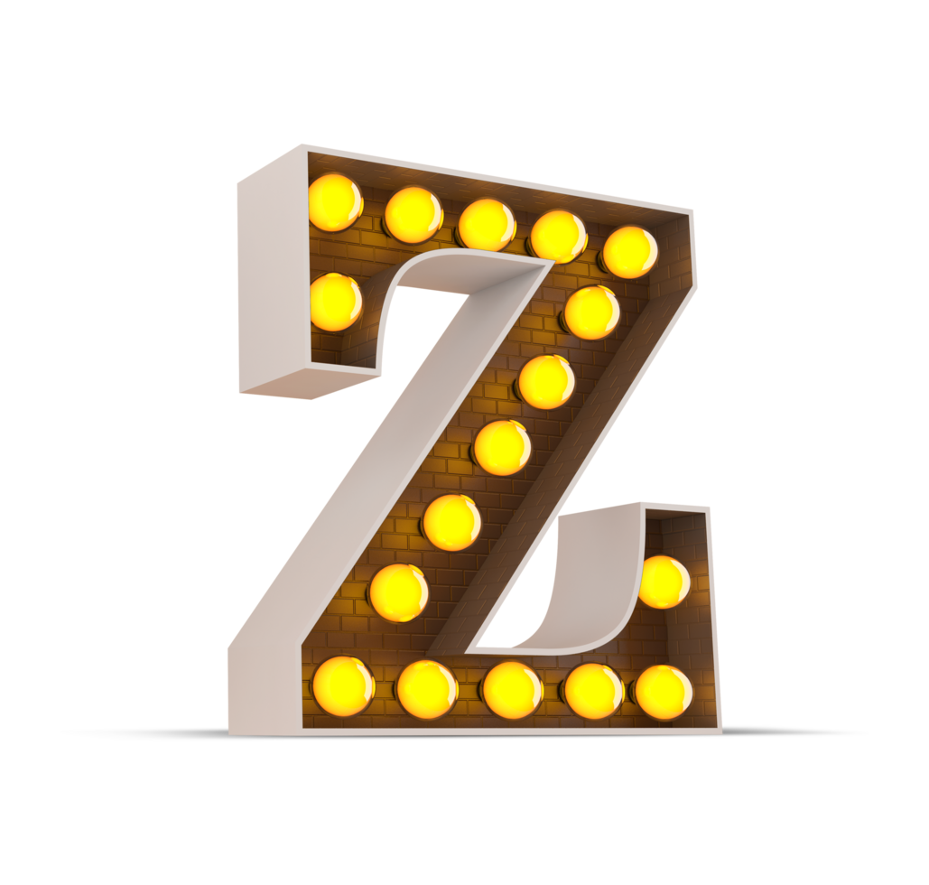 3d alphabet with light bulb. png