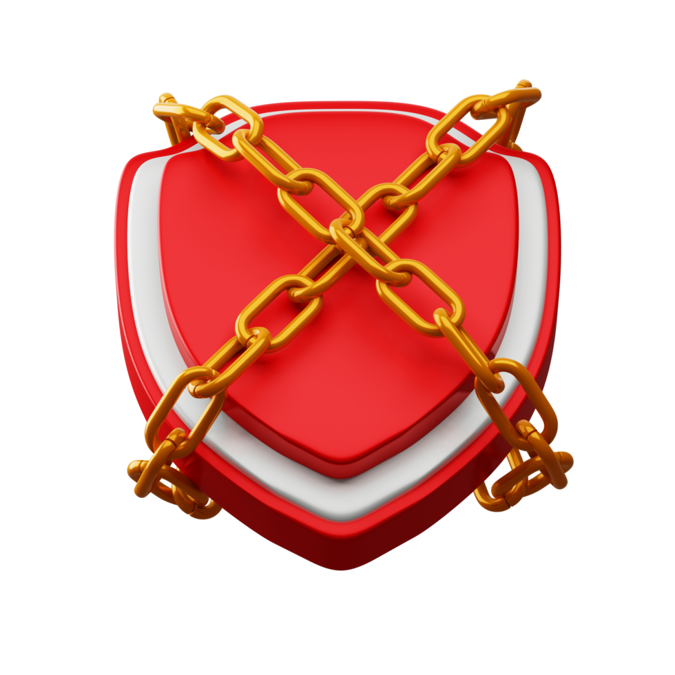 Protection icon, Security icon 3d rendering png