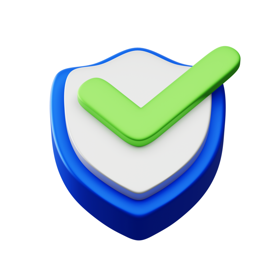 Protection icon, Security icon 3d rendering png
