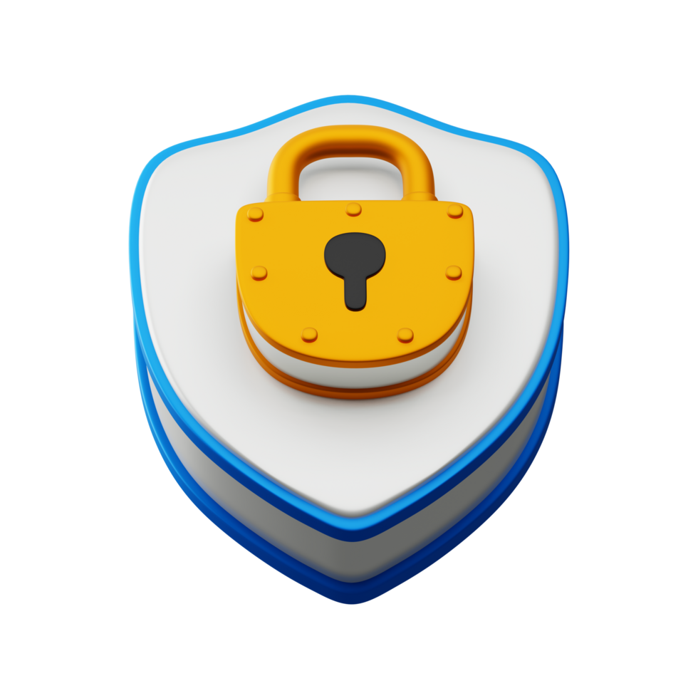 icono de protección, icono de seguridad representación 3d png