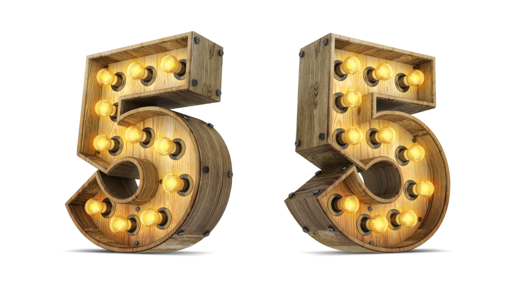 Wood number with light bulb. png