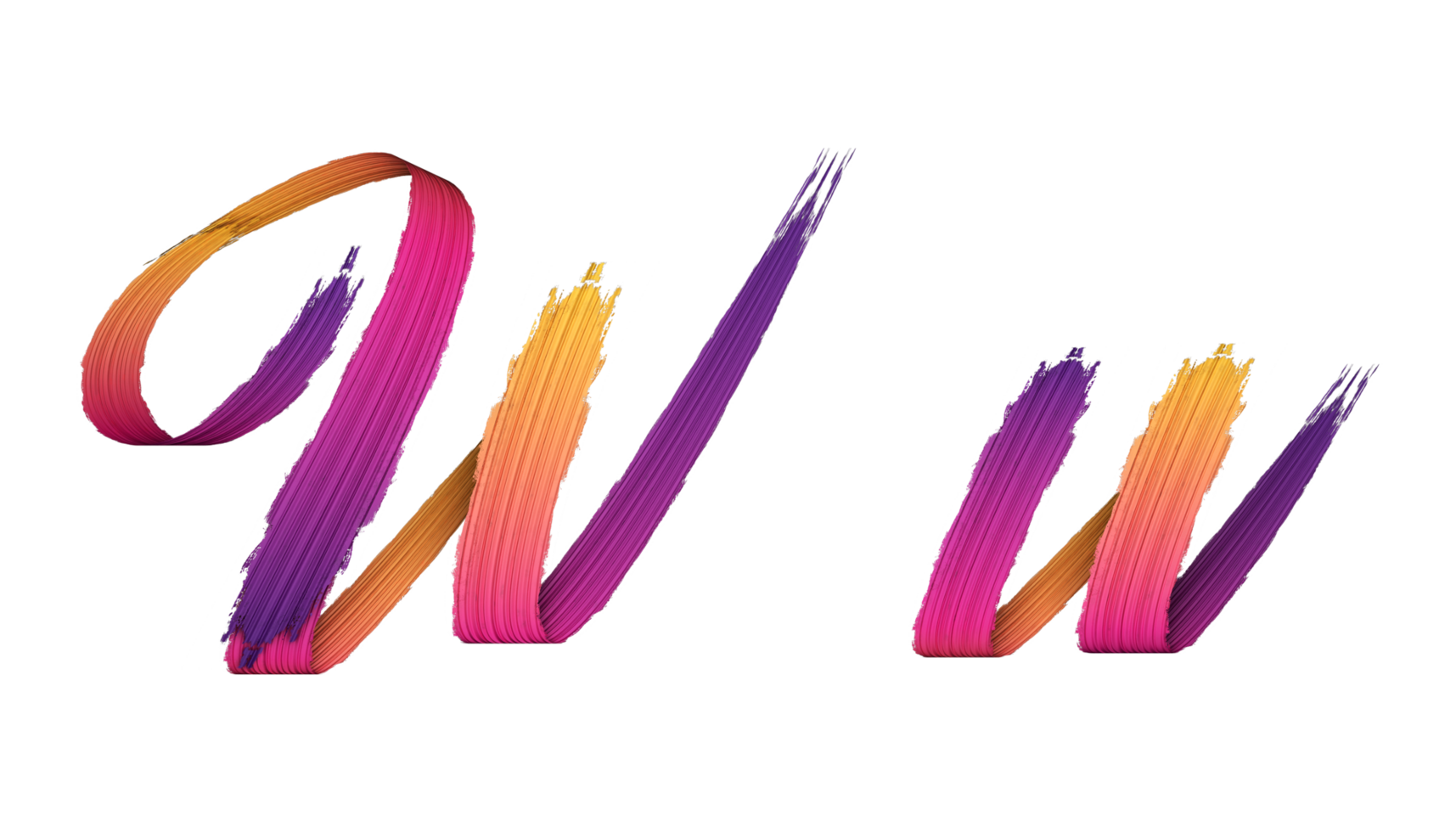 3d alphabet calligraphy oil paint style, 3d rendering png