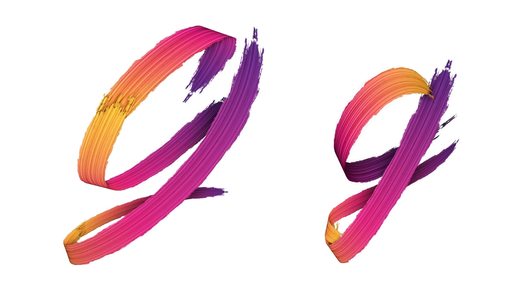 3d alphabet calligraphy oil paint style, 3d rendering png