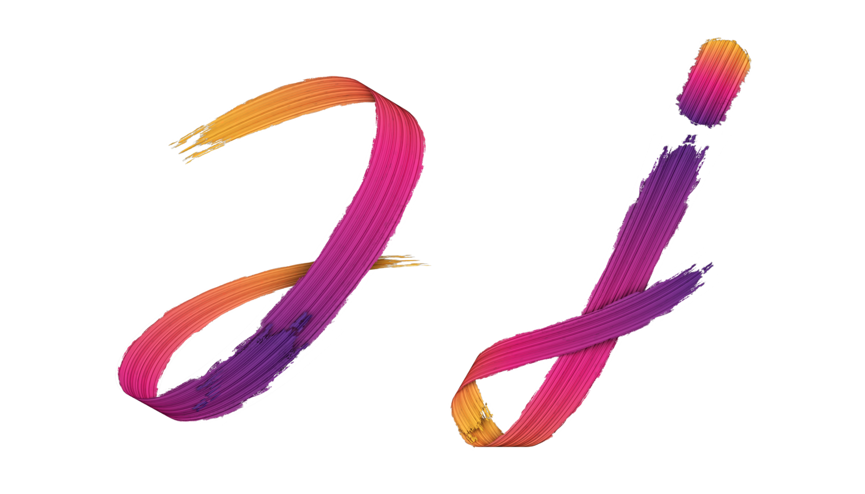 3d alphabet calligraphy oil paint style, 3d rendering png