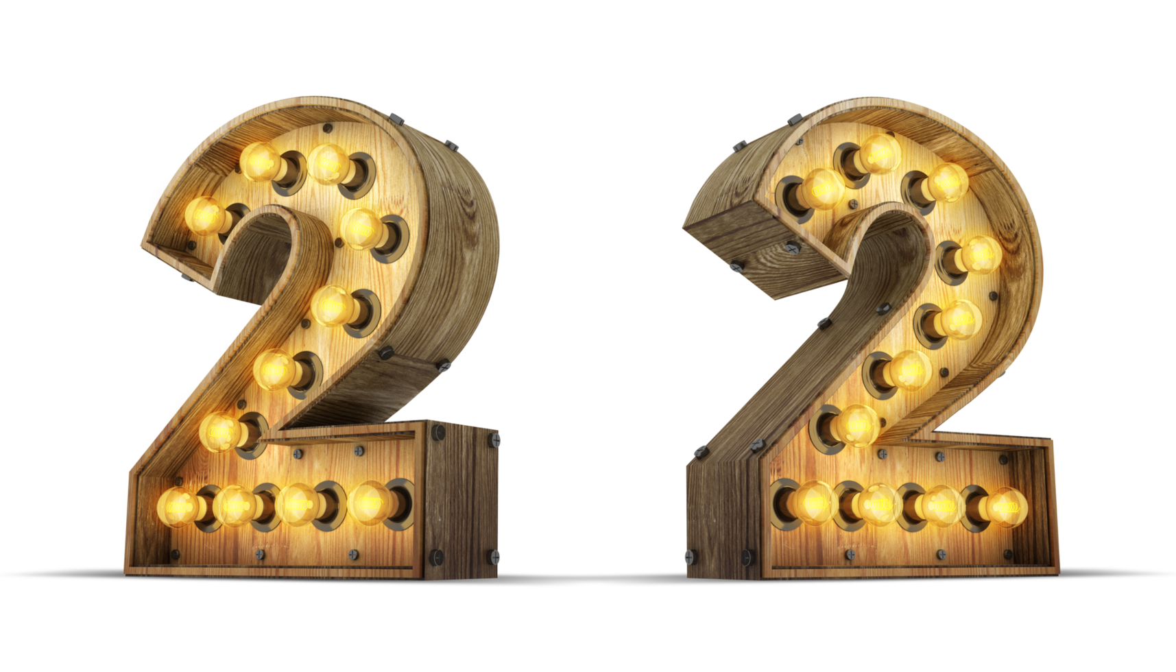 Wood number with light bulb. png