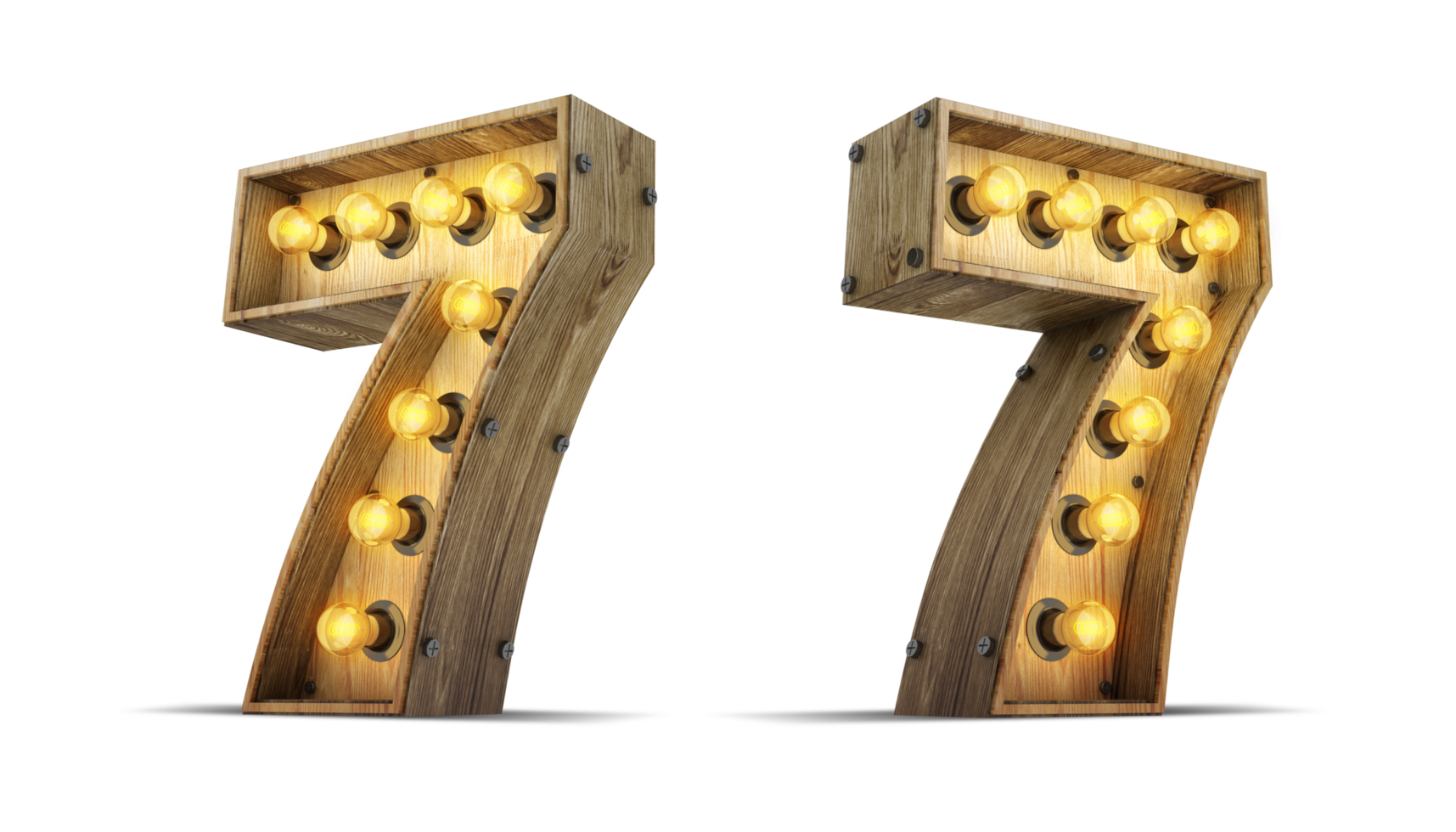 Wood number with light bulb. png