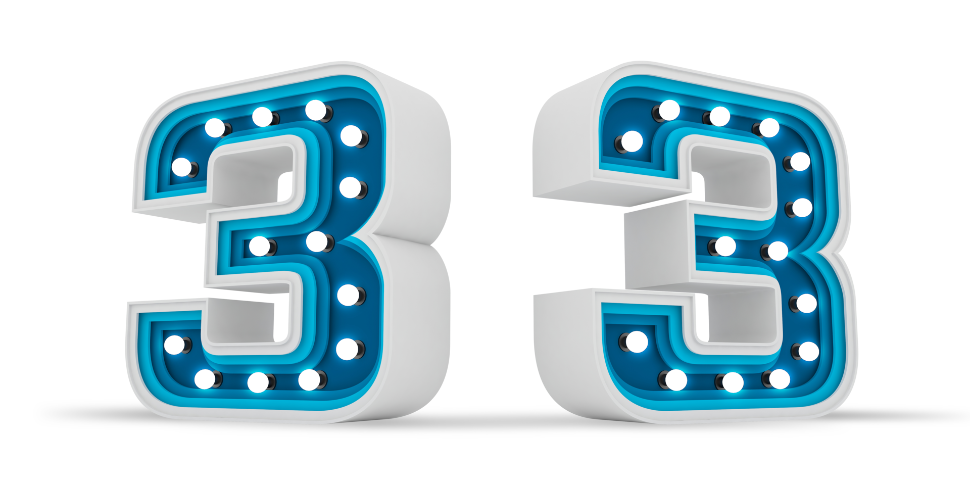 Colorful Number light bulb, Color layer and Deep text 3d rendering Illustration. png