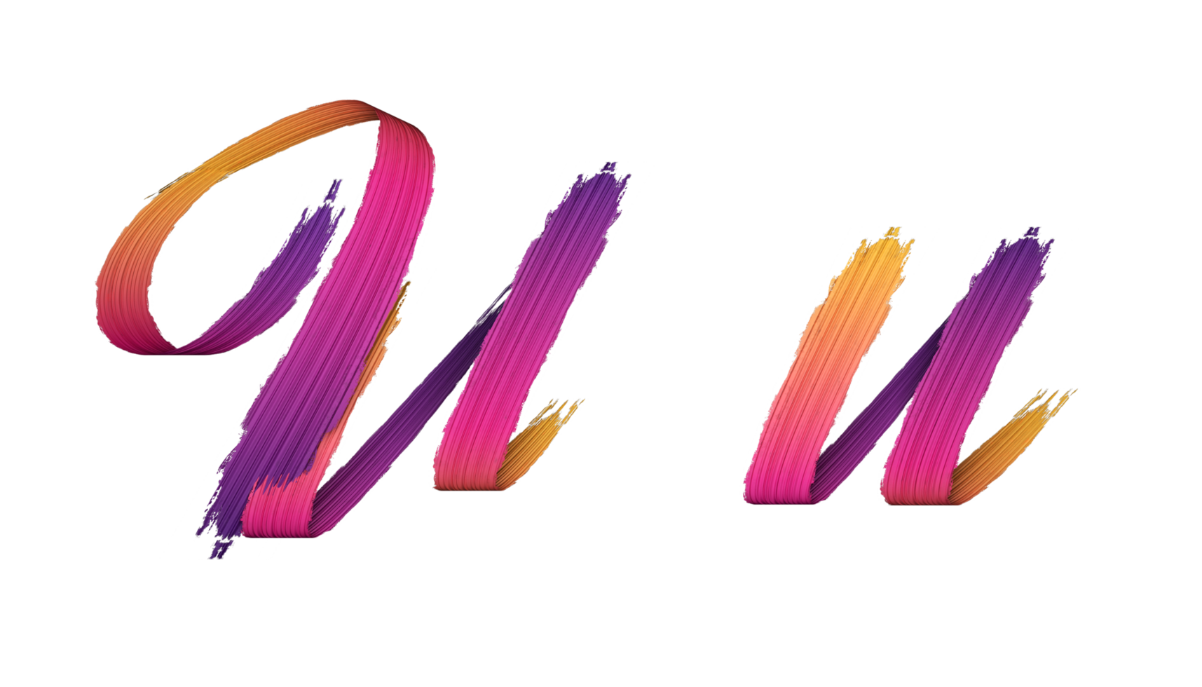 3d alphabet calligraphy oil paint style, 3d rendering png