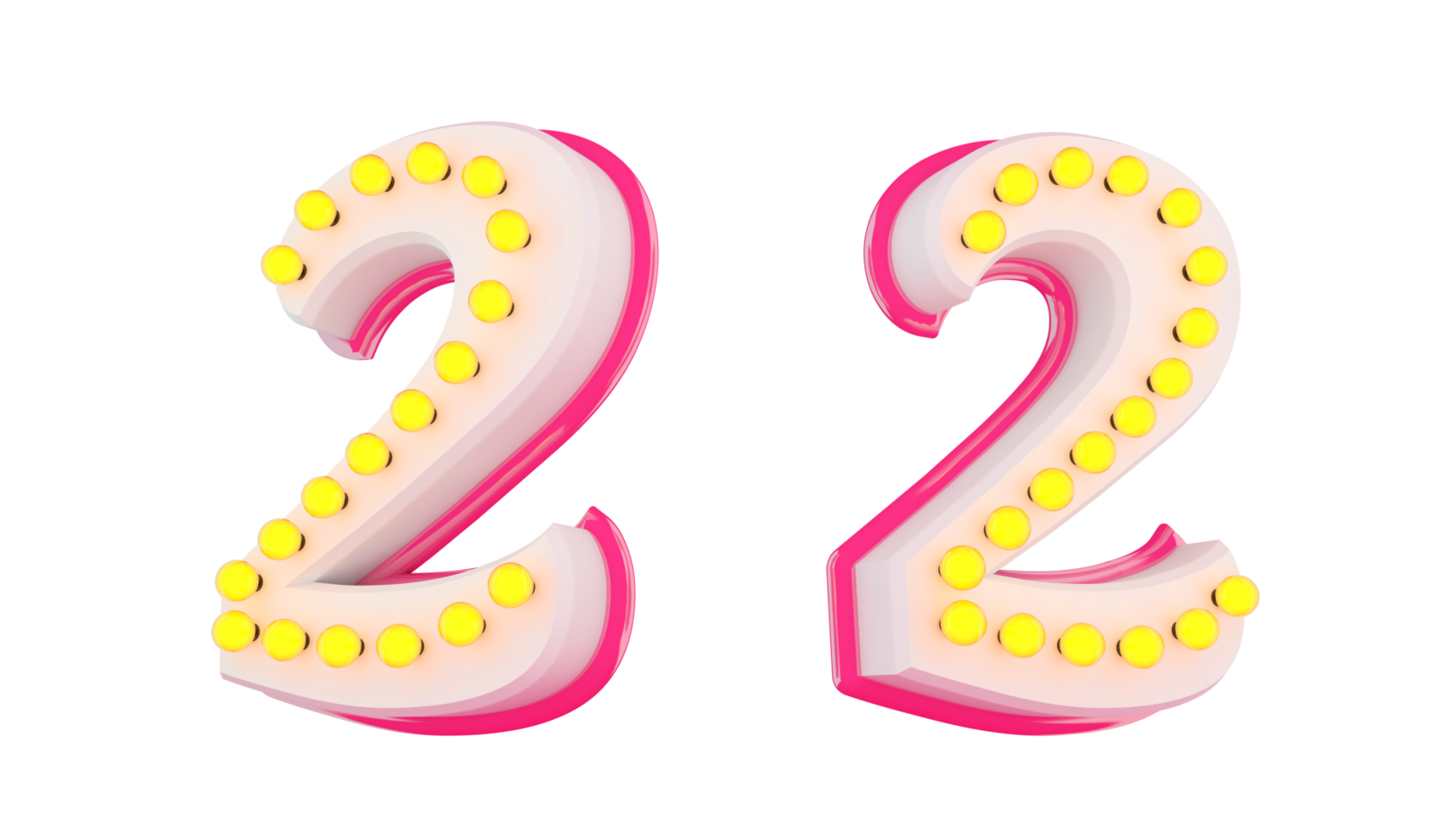 White 3d number with pink line and light bulb decoration 24830706 PNG