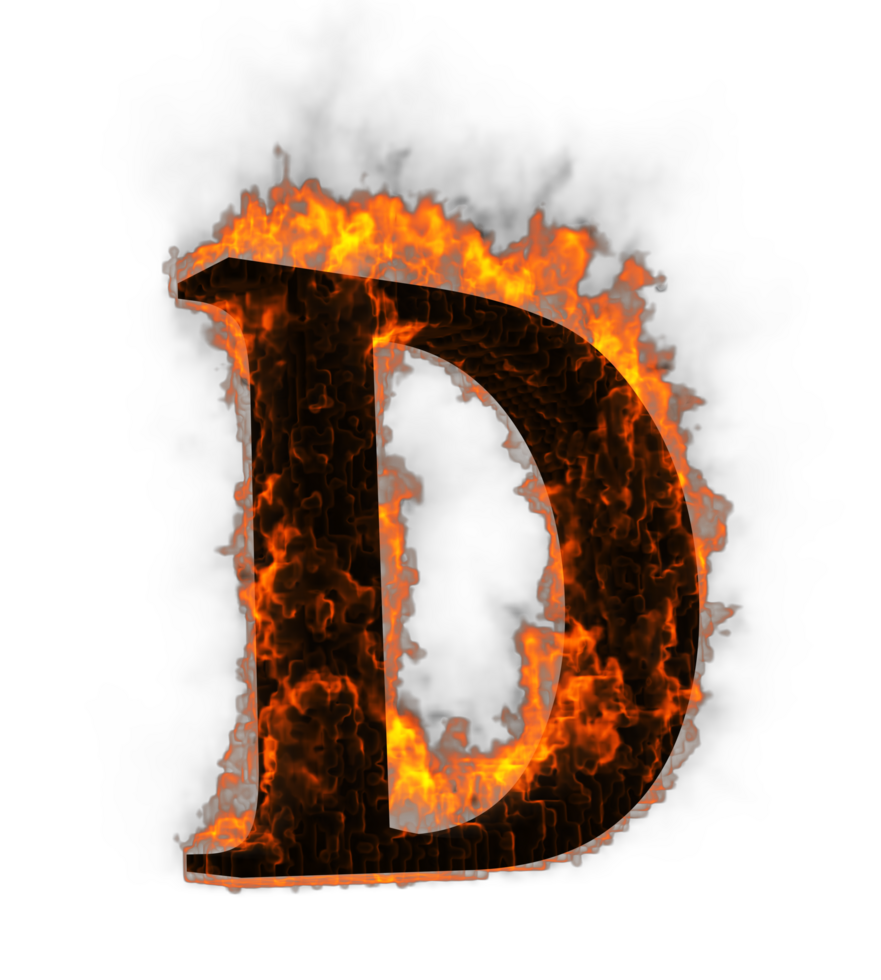 Fire alphabet 3d Rendering illustration. 24830712 PNG