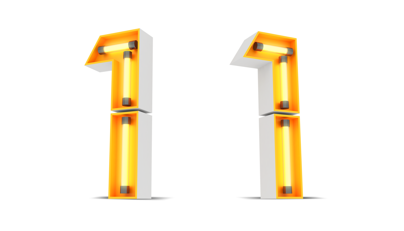 Neon Light number 3d rendering illustration png