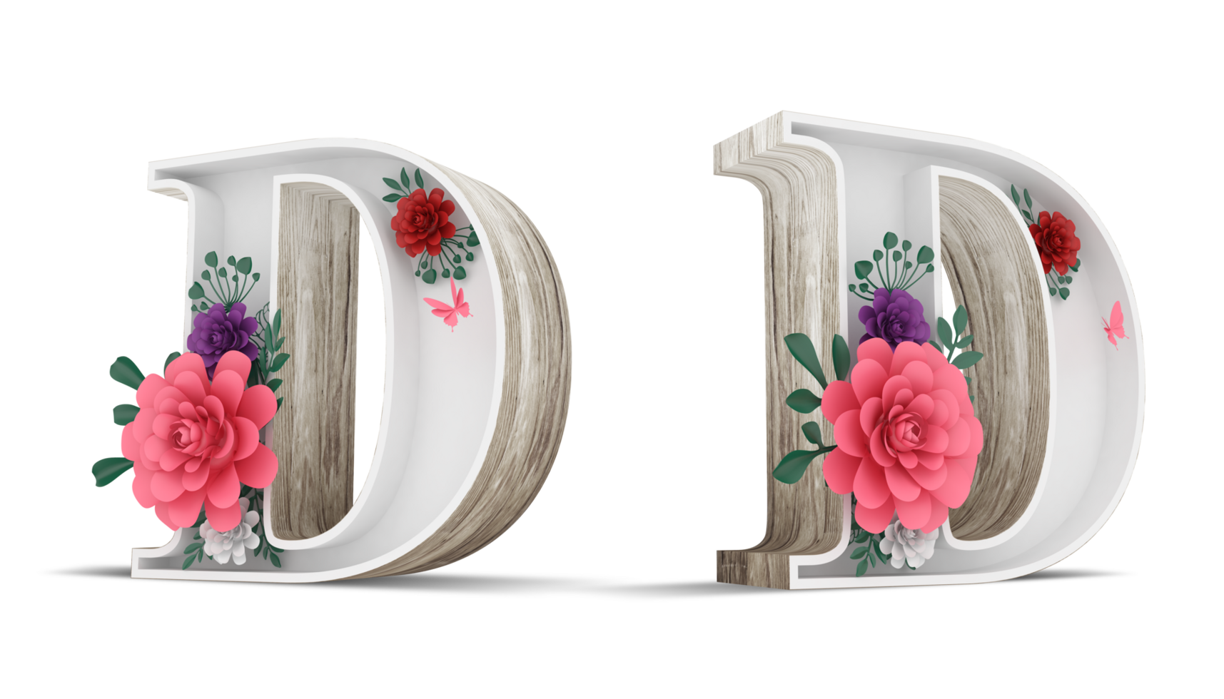 madera alfabeto con vistoso flor decoración. png