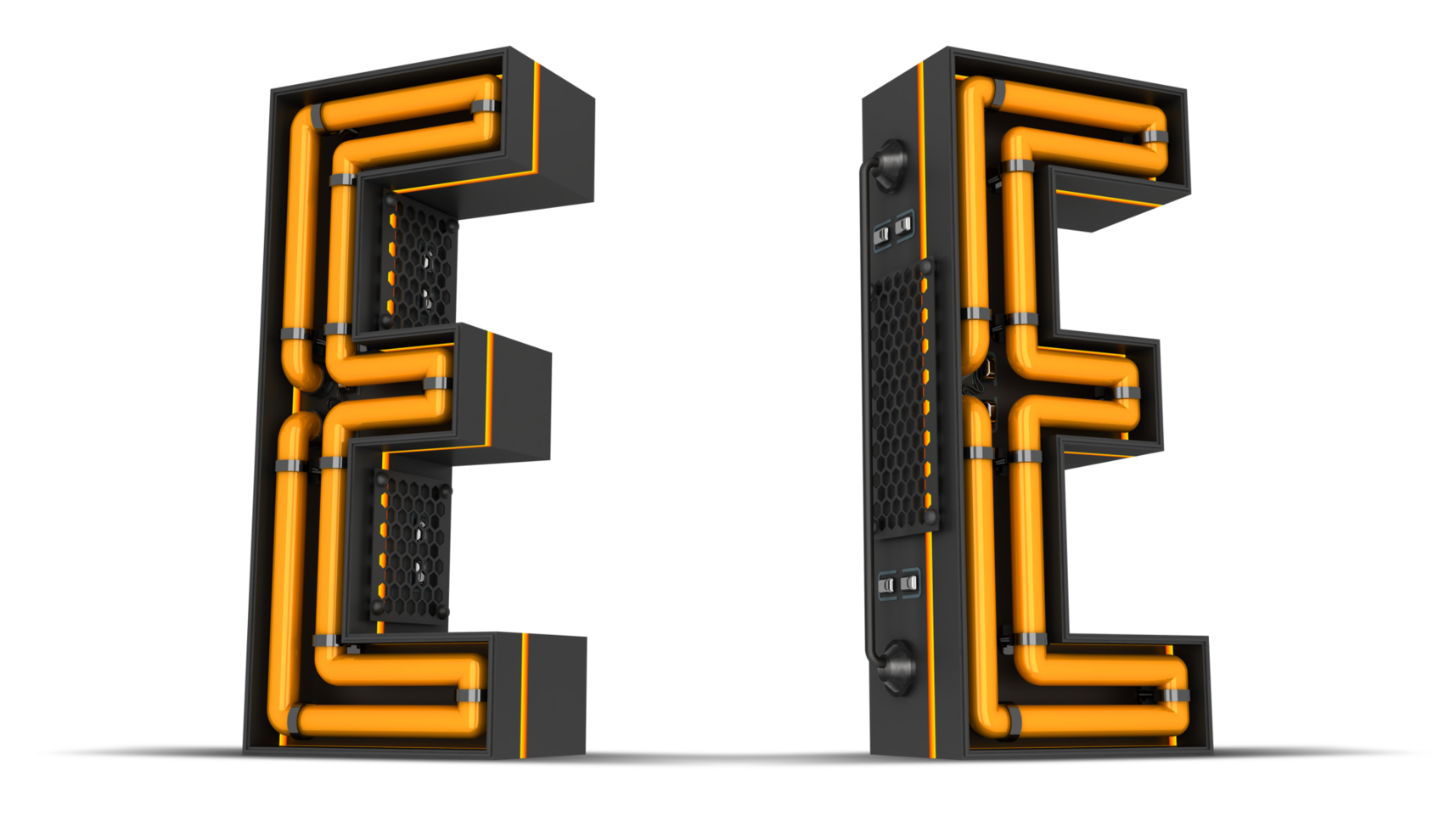 Alphabet Neon light 3d rendering illustration png