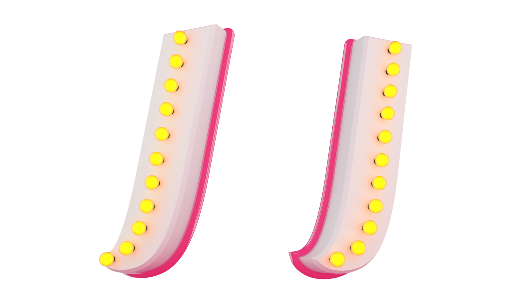 White 3d alphabet pink line with light bulb decorate png