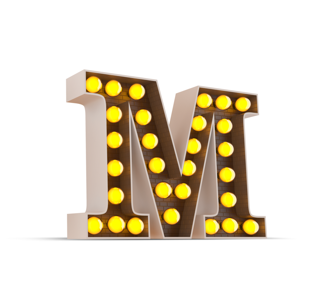 3d alphabet with light bulb. png