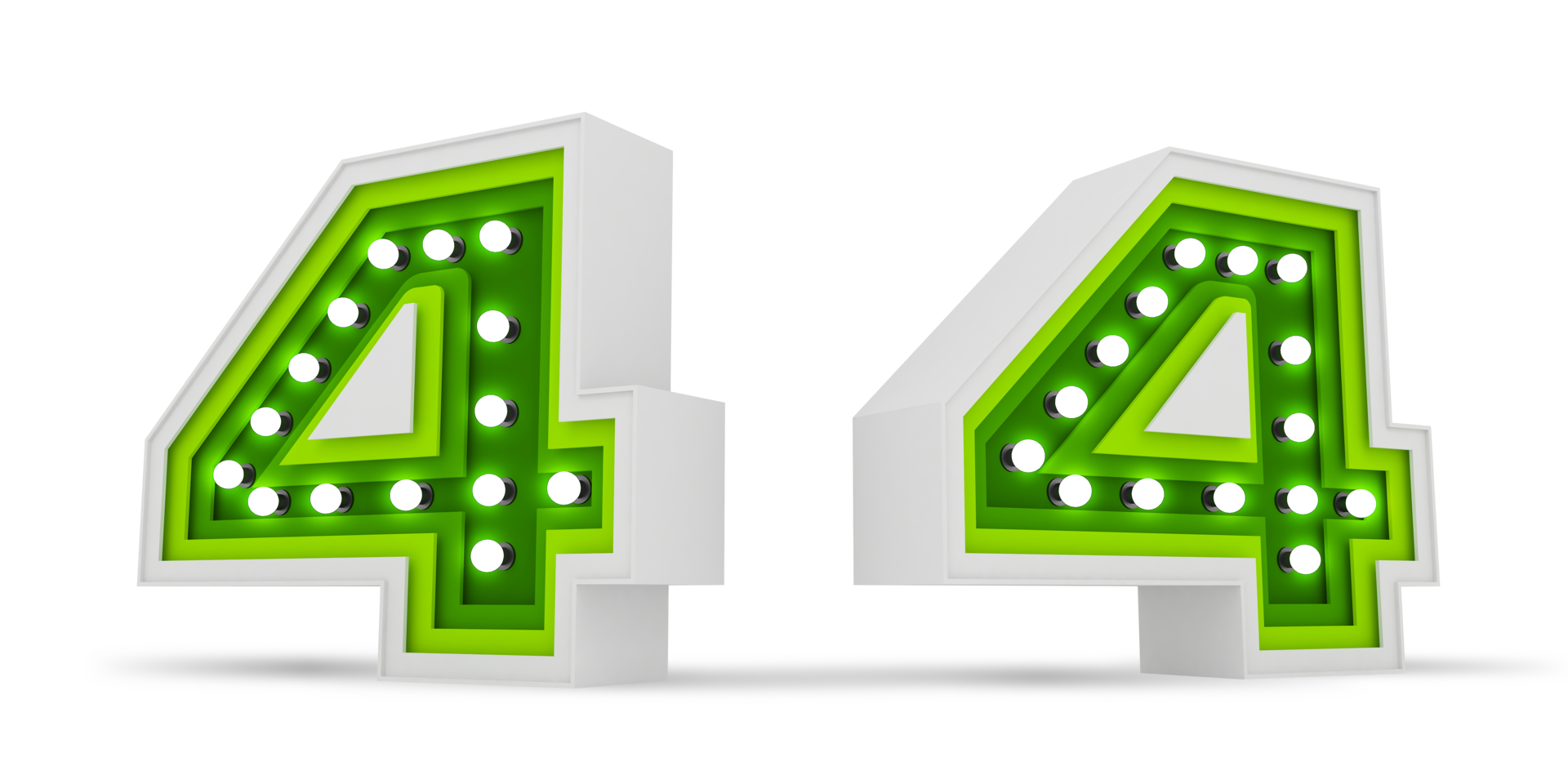 Colorful Number light bulb, Color layer and Deep text 3d rendering Illustration. png