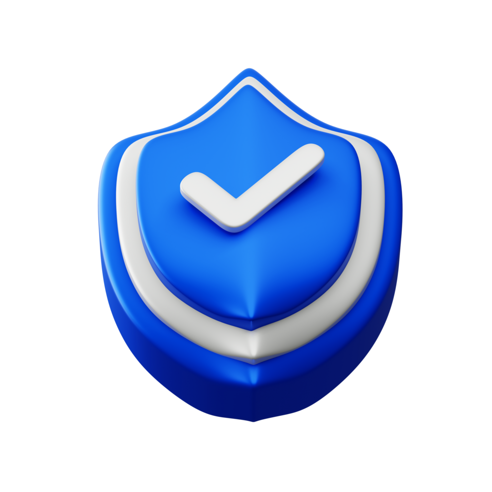 Protection icon, Security icon 3d rendering png