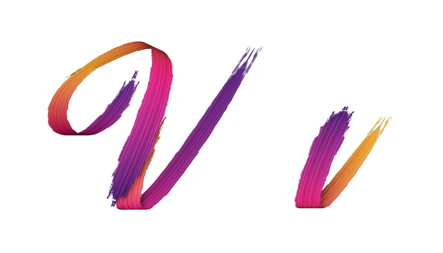 3d alphabet calligraphy oil paint style, 3d rendering png