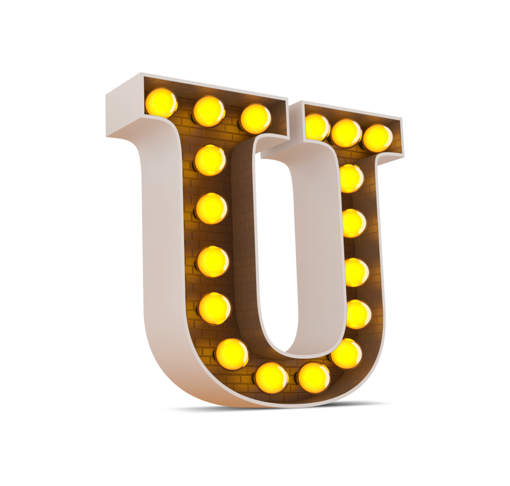 3d alphabet with light bulb. png
