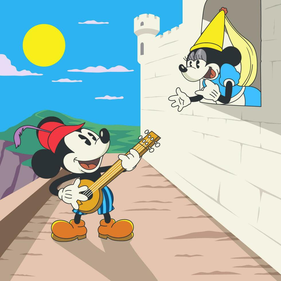 Cute Mice Dating at Castle vector