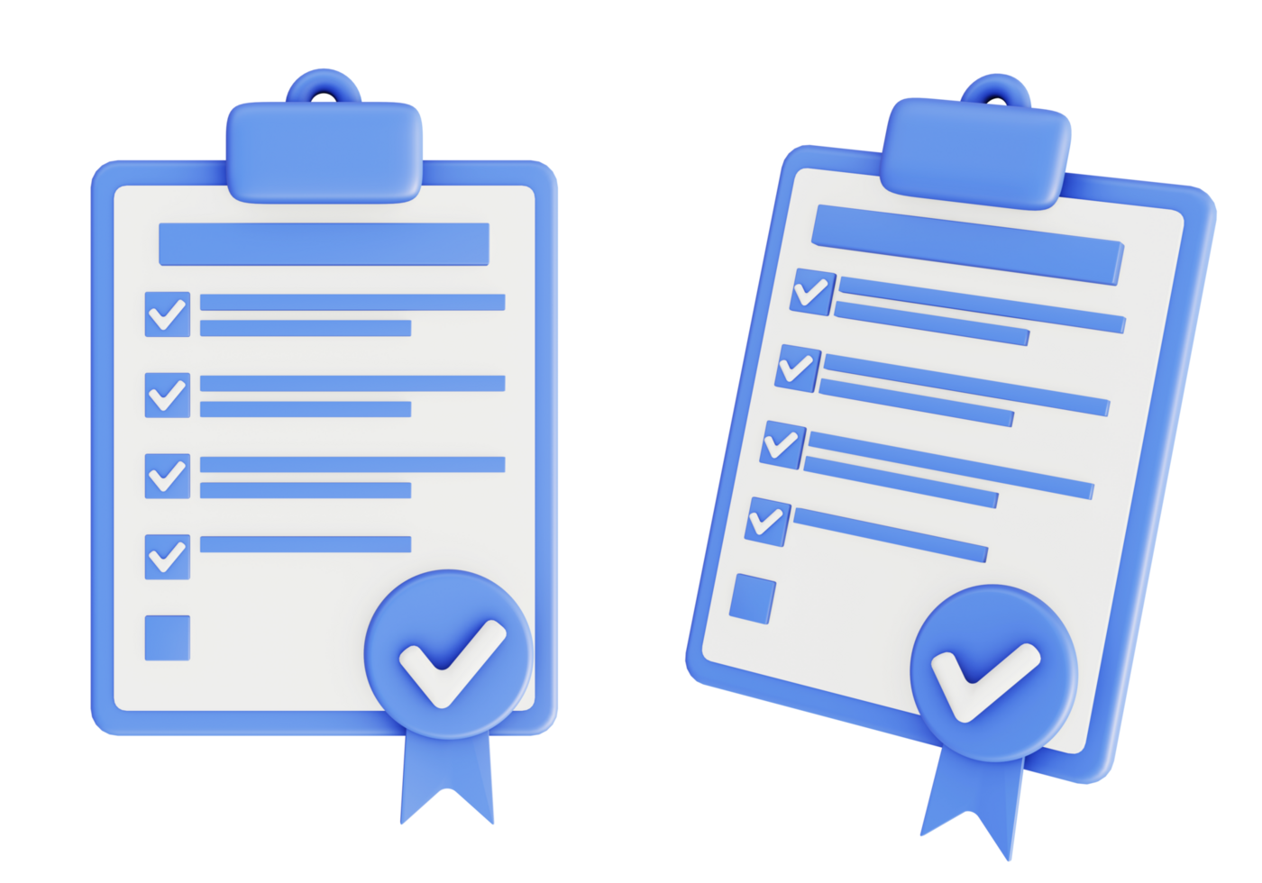 3d illustration icon of blue checkbox or Checklist board png