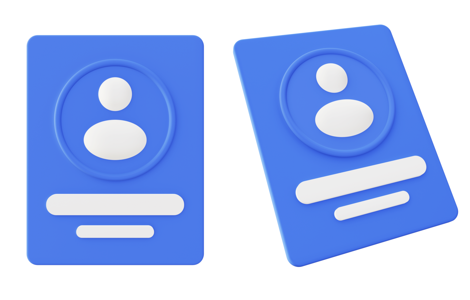3d illustration icon of blue contact Person document file png