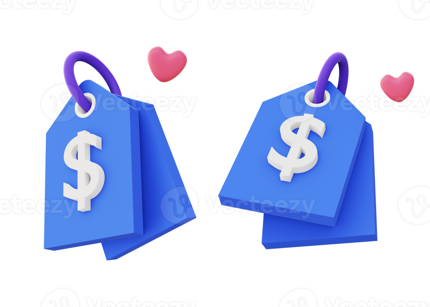 3d illustration icon of blue price tag shopping png