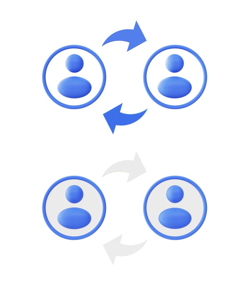 3d illustration ikon av blå människor relation png