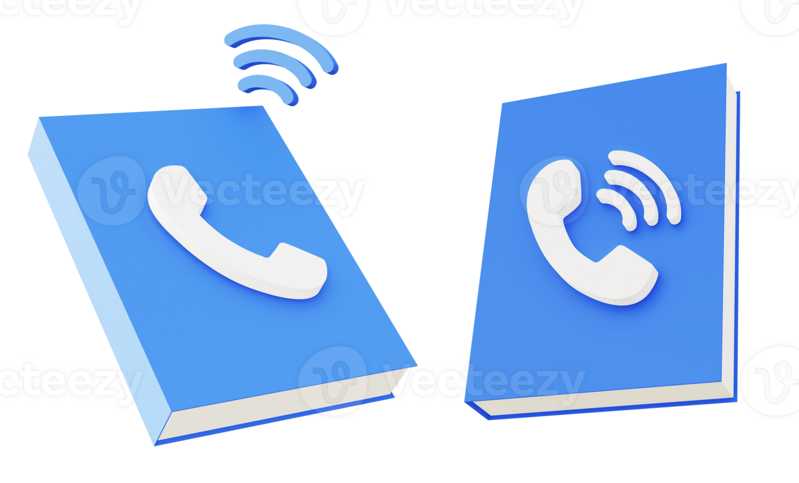 3d ilustración icono de azul teléfono libro png