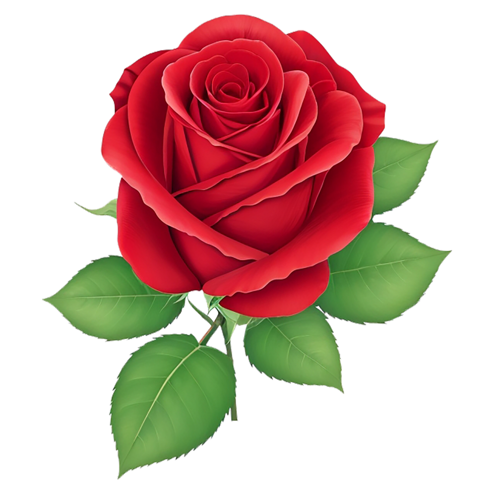 Romantic red rose for wedding and valentine anniversary botanical greeting card illustration, png