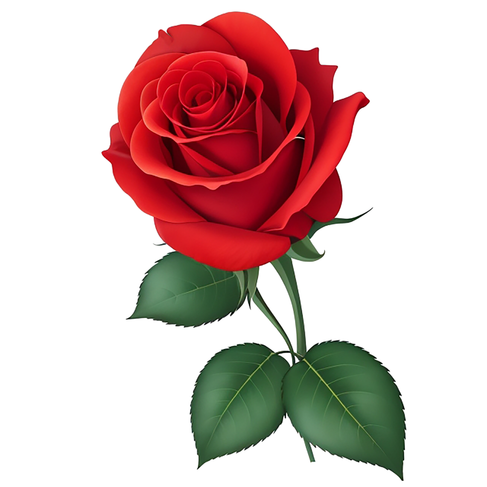 romántico rojo Rosa para Boda y enamorado aniversario botánico saludo tarjeta ilustración, ai generativo png