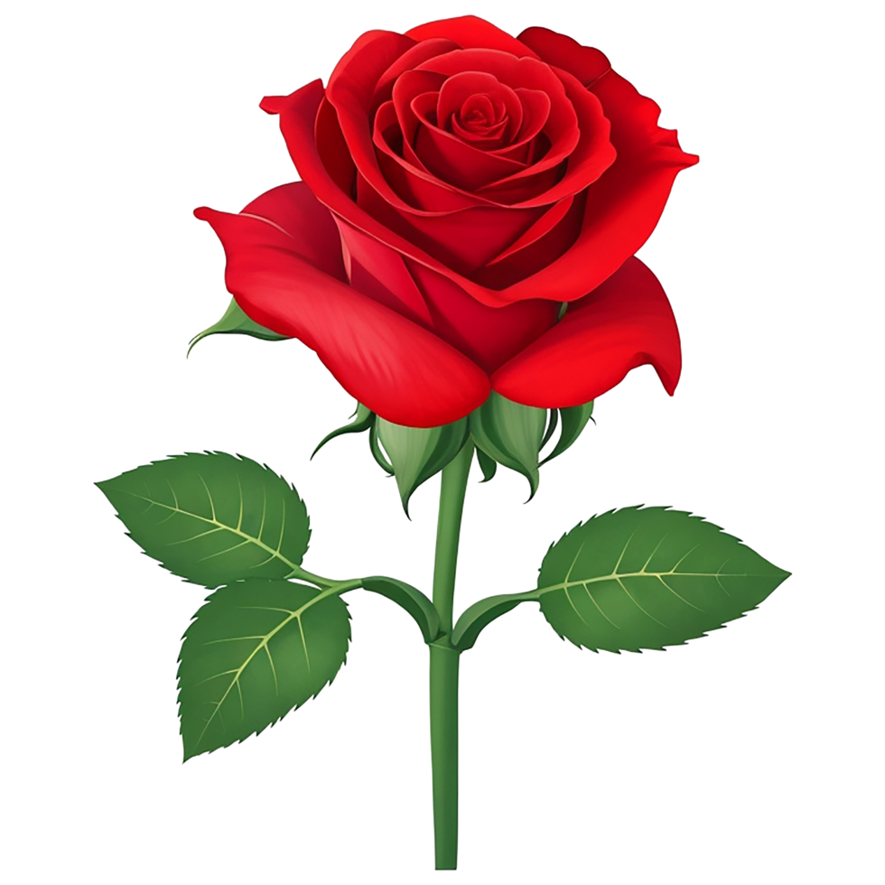 Romantic red rose for wedding and valentine anniversary botanical greeting card illustration, png