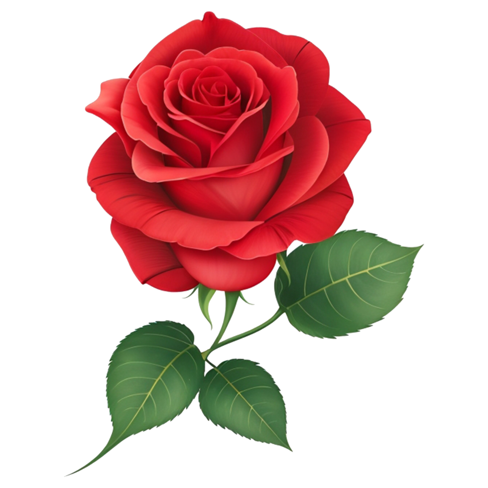 romantisch rot Rose zum Hochzeit und Valentinstag Jahrestag botanisch Gruß Karte Illustration, ai generativ png