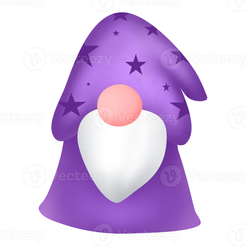watercolour illustration purple star hat. Cute Cartoon character for decoration Halloween Christmas clipart isolated cartoon hand draw. Trendy png