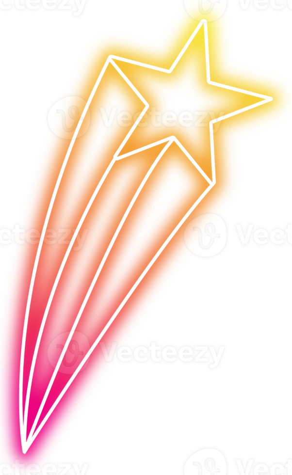 regnbåge med stjärna neon djur- glöd ljus översikt ikon element illustration png